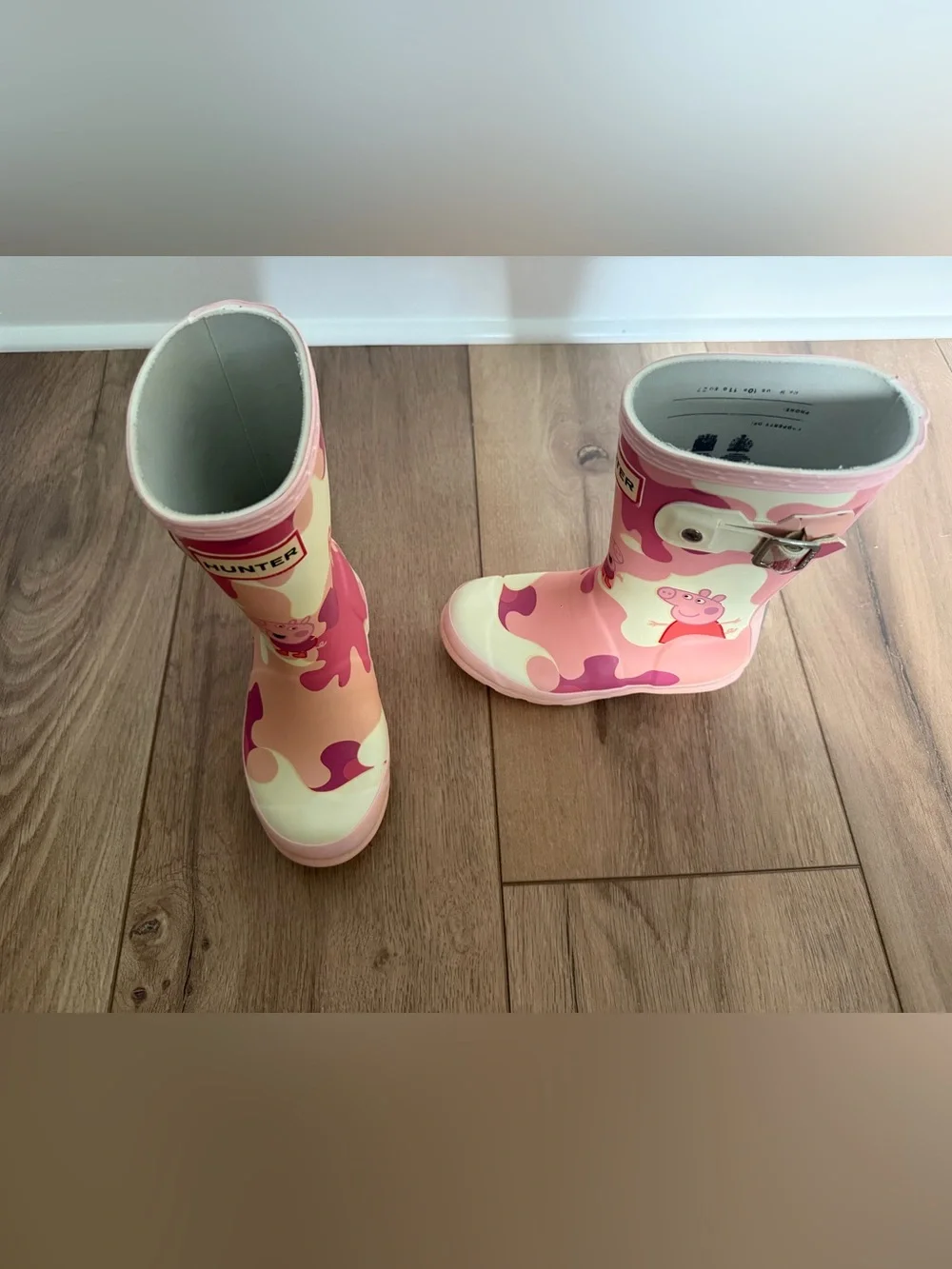 Hunter Girls Peppa Pig Muddy Puddles Rain Boots Pink Size US 11